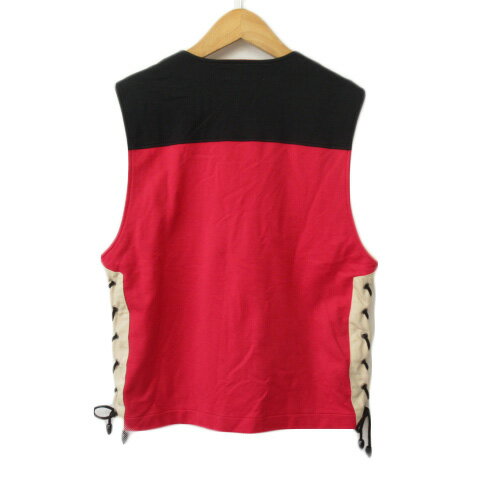 【中古】アダバット adabat ゴルフ ジャケット ベスト レースアップ 刺繍 1 赤 レッド レディース 【ベクトル 古着】 220730