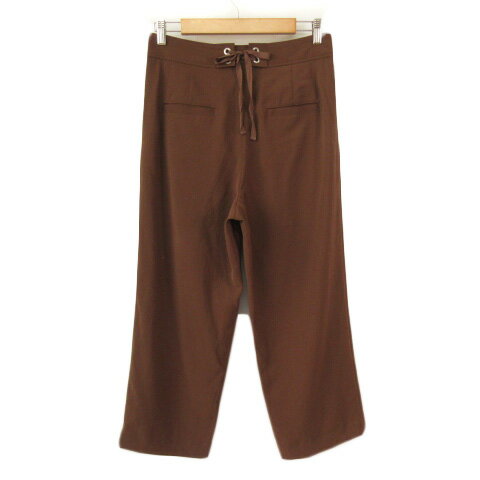 【中古】スローブ イエナ SLOBE IENA バックレースアップタックパンツ 40 茶 ブラウン レディース 【ベクトル 古着】 220914