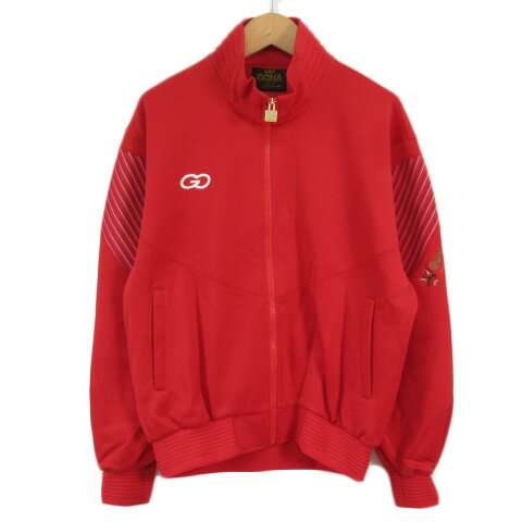 【中古】GONA by asics アシックス トラックジャケット ジャージ 90-4 M 赤 レッド メンズ 【ベクトル ..