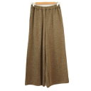 【中古】ヒロコビス HIROKO BIS essentiel ハウンドトゥースワイドパンツ 11 ベージュ レディース 【ベクトル 古着】 230311