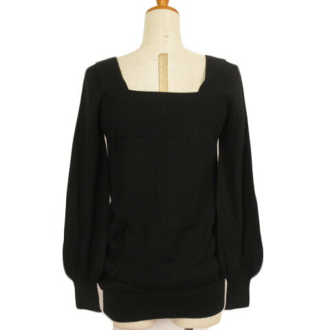 【中古】ジーヴィージーヴィー G.V.G.V セーター チュニック ニット ウール 黒 ブラック レディース 【ベクトル 古着】 230312