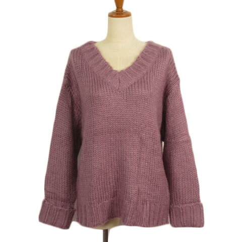 【中古】アーバンリサーチ サニーレーベル URBAN RESEARCH Sonny Label モヘヤ混ルーズVネックセーター F 紫 パープル レディース 【ベクトル 古着】 230312