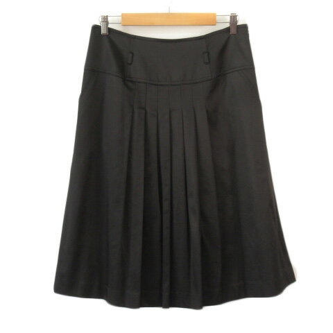 Rakuten - 【中古】ユーバイウンガロ U by ungaro スカート フレア プリーツ タック 42 黒 ブラック レディース 【ベクトル 古着】 230601