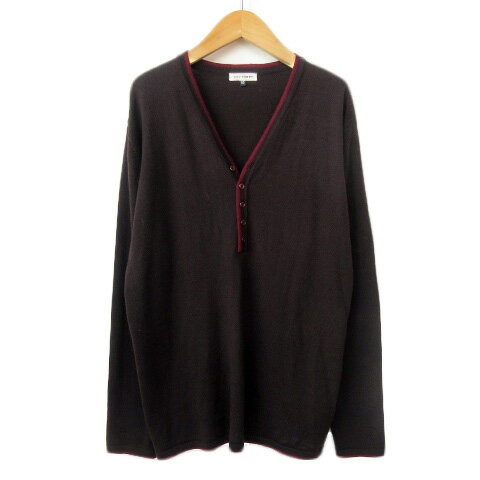 【中古】アー・ヴェ・ヴェ オム ミッシェルクラン a.v.v HOMME セーター ニット ヘンリーネック ウール 50 茶 ブラウン メンズ 【ベクトル 古着】 230906