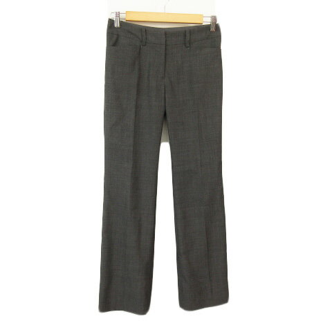 【中古】ナチュラルビューティーベーシック NATURAL BEAUTY BASIC パンツ スラックス センタープレス ウール M グレー レディース 【ベクトル 古着】 230907