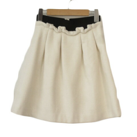 【中古】リリディア Lilidia スカート タック 起毛 ウール混 0 白 ホワイト レディース 【ベクトル 古着】 231014