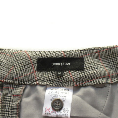 【中古】コムサイズム COMME CA ISM パンツ グレンチェック ロールアップ センタープレス M グレー レディース 【ベクトル 古着】 231223