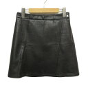 【中古】ザラウーマン ZARA WOMAN スカート 台形 フェイクレザー S 黒 ブラック レディース 【ベクトル 古着】 240203