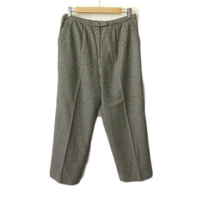 【中古】レリアン Leilian パンツ テーパード チェック ウール 13 黒 ブラック レディース 【ベクトル 古着】 240330