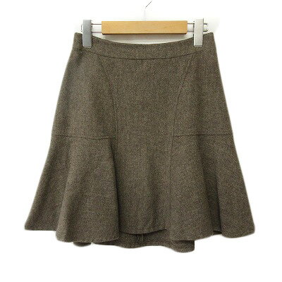 【中古】23区 オンワード樫山 スカート フレア ヘリンボーン ウール アルパカ 36 グレージュ レディース 【ベクトル 古着】 240515