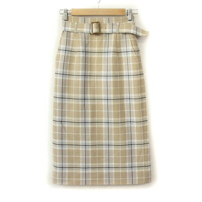 【中古】エニィスィス エニシス anySiS スプリングチェックナロー スカート 1 ベージュ レディース 【ベクトル 古着】 240518(4)