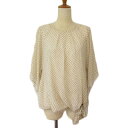 【中古】エニィファム anyFam ブラウス ドット フロントノット ワイドスリーブ シフォン F ベージュ レディース 【ベクトル 古着】 240608(4)