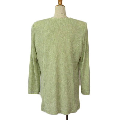 【中古】MONK モンク レトロ ヴィンテージ 日本製 カーディガン ニット 刺繍 レース 緑 グリーン レディース 【ベクトル 古着】 240601