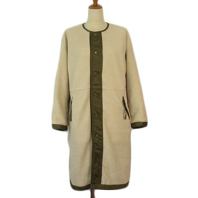 【中古】ショコラフィネローブ chocol raffine robe 2Wayリバーシブルコート F ベージュ カーキ レディース 【ベクトル 古着】 240728