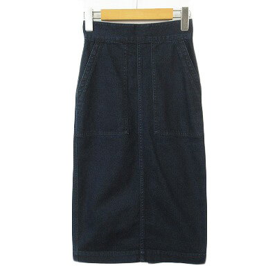 【中古】23区 オンワード樫山 denim 小さいサイズ スカート タイト デニム スリット 30 
