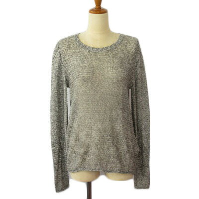 【中古】NON NO マドモアゼルノンノ カットソー ニット 透かし編み リネン グレー レディース 【ベクトル 古着】 240831