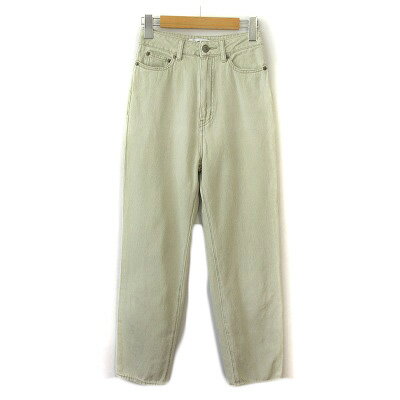 【中古】アズールバイマウジー AZUL by moussy SHERBET COLOR DENIM TAPERED パンツ S グレー レディー..