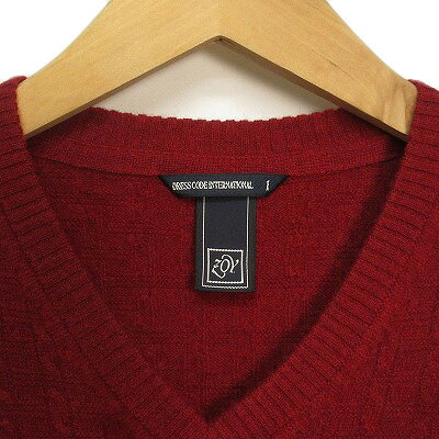 【中古】ZOY ゾーイ ゴルフ セーター ニット Vネック 刺繍 1 赤 レッド メンズ 【ベクトル 古着】 241017