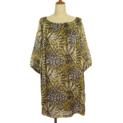 【中古】ブージュルード Bou Jeloud ワンピース チュニック 花柄 七分袖 シフォン 38 グレー レディース 【ベクトル 古着】 241017 【中古】ブージュルード Bou Jeloud ワンピース チュニック 花柄 七分袖 シフォン 38 グレー レディース 【ベクトル 古着】 241017