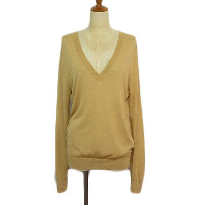 【中古】ザラ ZARA カットソー ニット Vネック XL ベージュ レディース 【ベクトル 古着】 241110