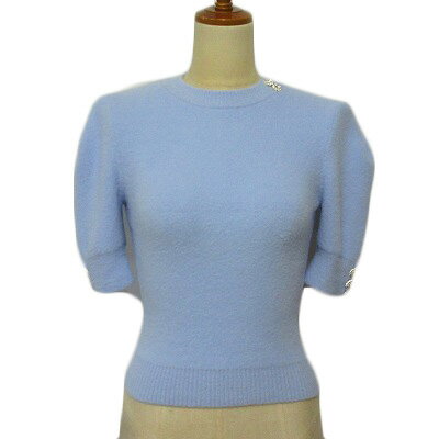 【中古】ザラ ZARA セーター ニット ビジューパフスリーブ S 青 ブルー レディース 【ベクトル 古着】 ..