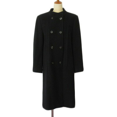【中古】コルディア CORDIER コート ダブル カシミヤ ウール 42 黒 ブラック レディース 【ベクトル 古着】 241106