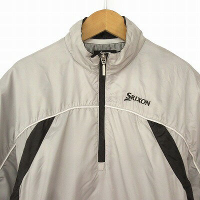 【中古】スリクソン SRIXON ゴルフ ジャケット 中綿 半袖 ハーフジップ M グレー メンズ 【ベクトル 古着】 241225