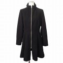 【中古】エイソス asos コート ロング フレア UK10 黒 ブラック レディース 【ベクトル 古着】 250123(4)