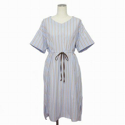 【中古】テチチ Te chichi TERRASSE ワンピース シャツワンピ ロング ストライプ 半袖 綿 コットン F 青 ブルー 水色 レディース 【ベクトル 古着】 250315 【中古】テチチ Te chichi TERRASSE ワンピース シャツワンピ ロング ストライプ 半袖 綿 コットン F 青 ブルー 水色 レディース 【ベクトル 古着】 250315