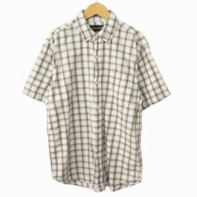 【中古】タウン&カントリー T&C Surf Design オンブレチェック シャツ 半袖 綿 コットン L 白 ホワイト メンズ 【ベクトル 古着】 250312
