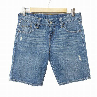 【中古】リーバイス Levi's デニム ショートパンツ ダメージ加工 青 W25 レディース 【ベクトル 古着】 250316
