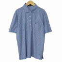 【中古】ザ スコッチ ハウス The Scotch House ポロシャツ バラ 総柄 半袖 ワンポイント L 青 メンズ 【ベクトル 古着】 250521