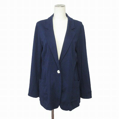 【中古】オットー コレクション OTTO collection ジャケット テーラード シングル 1つボタン LL 紺 ネイビー レディース 【ベクトル 古着】 250607