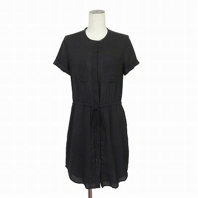 【中古】エージー AG ワンピース シャツワンピ ミニ ノーカラー チュニック丈 半袖 XS 黒 ブラック レディース 【ベクトル 古着】 250614 【中古】エージー AG ワンピース シャツワンピ ミニ ノーカラー チュニック丈 半袖 XS 黒 ブラック レディース 【ベクトル 古着】 250614