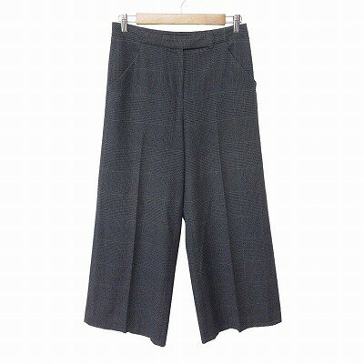 【中古】ザラ ZARA パンツ スラックス ワイド グレンチェック M グレー レディース 【ベクトル 古着】 250721