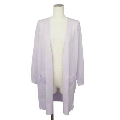 【中古】ドゥクラッセ DoCLASSE スパークリングニット サイドスリットカーディガン 長袖 レーヨン ポリエステル S ライラック ラベンダー系 パープル レディース 【ベクトル 古着】 251018