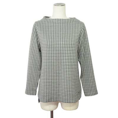 【中古】クロコダイル CROCODILE ニットソー モックネック チェック M グレー レディース 【ベクトル ..