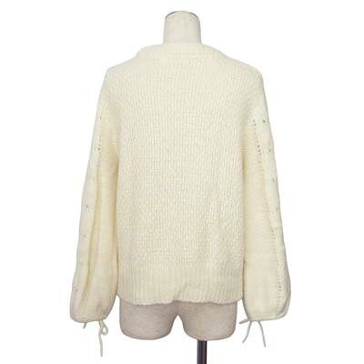 【中古】ミラオーウェン Mila Owen ニット セーター ボリュームスリーブ リボン 透かし編み 0 白 ホワイト レディース 【ベクトル 古着】 251124 vectorpremium-18744442 ブランド古着ベクトルプレミアム店 サンプル画像3