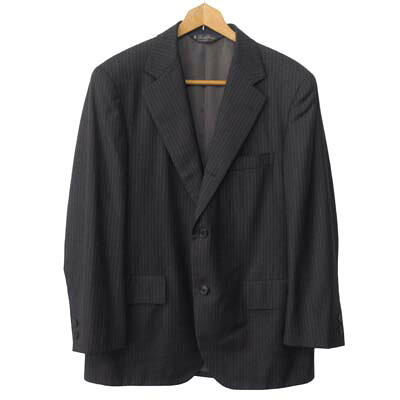 ブルックスブラザーズ BROOKS BROTHERS PERENNIAL ジャケット ピンストライプ 3つボタン センターベント チャコールグレー メンズ  260306