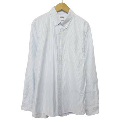 乐天商城 - 【中古】グローバルワーク GLOBAL WORK イージーケア オックスフォード ボタンダウンシャツ M 水色 白 メンズ 【ベクトル 古着】 260417
