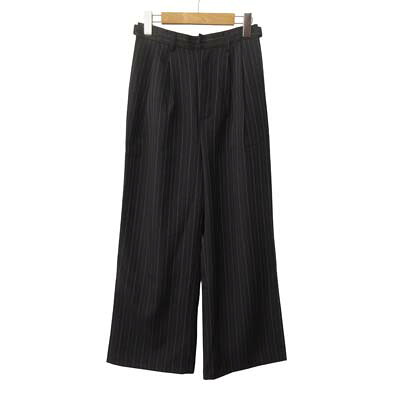 【中古】レイジブルー RAGEBLUE パンツ ワイド ピンストライプ タック F 黒 レディース 【ベクトル 古着】 260430