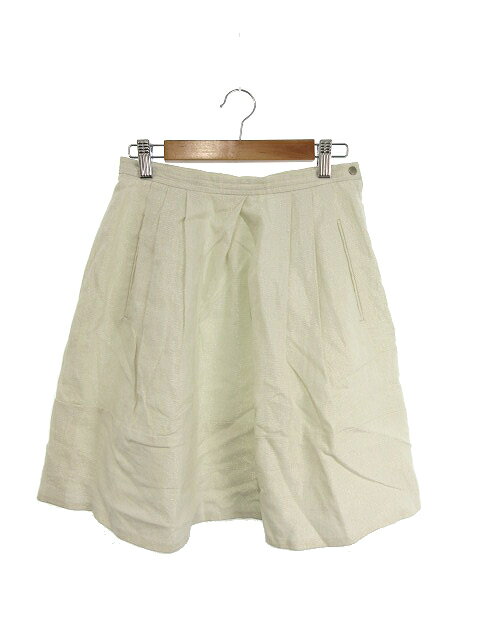 【中古】マカフィー MACPHEE トゥモローランド スカート ギャザー ひざ丈 ジップフライ 麻 リネン 34 白 ホワイト /KS14 レディース 【ベクトル 古着】 180928 ブランド古着ベクトルプレミアム店