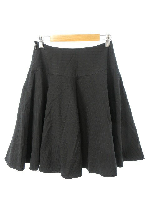 樂天商城 - 【中古】プロポーション ボディドレッシング PROPORTION BODY DRESSING スカート フレア ひざ丈 ストライプ 1 黒 ブラック /SU15 レディース 【ベクトル 古着】 181003 ブランド古着ベクトルプレミアム店
