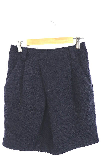 樂天商城 - 【中古】アダムエロペ Adam et Rope' スカート 台形 ボックスプリーツ ミニ ジップフライ ウール混 厚手 36 紺 ネイビー /TK21 レディース 【ベクトル 古着】 190107 ブランド古着ベクトルプレミアム店