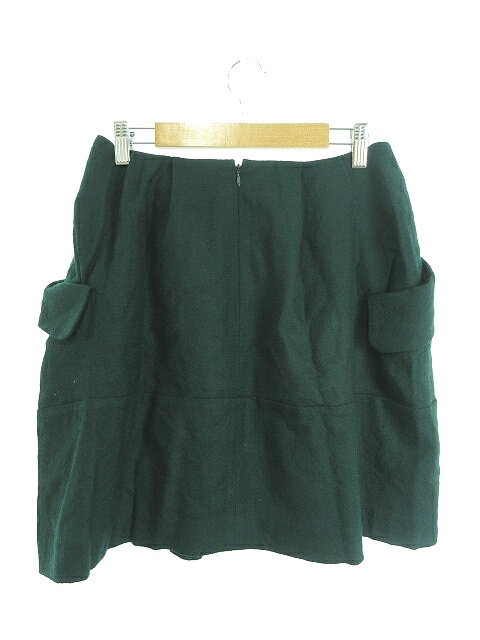 【中古】アナトリエ ANATELIER スカート ギャザー ミニ ジップフライ ウール 38 緑 グリーン /M2O35 レディース 【ベクトル 古着】 181113 ブランド古着ベクトルプレミアム店