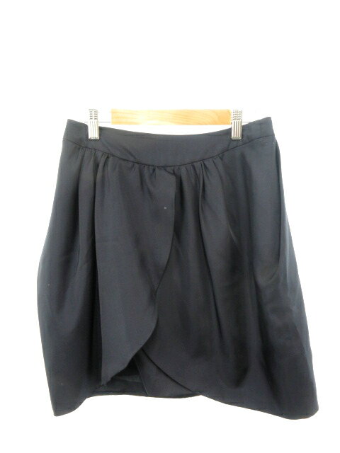 【中古】B&Y ユナイテッドアローズ BEAUTY&YOUTH ビューティー&ユース スカート ラップ ひざ丈 ジップアップ S 紺 ネイビー /YT32 レディース 【ベクトル 古着】 181219 ブランド古着ベクトルプレミアム店