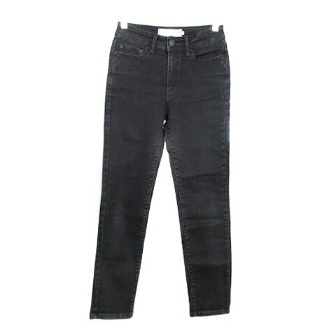 【中古】シーシークロス C.C.CROSS デニムパンツ ジーンズ ジーパン カラーデニム スキニー コットン 厚手 無地 25 黒 ブラック ボトムス /BT レディース 【ベクトル 古着】 240619
