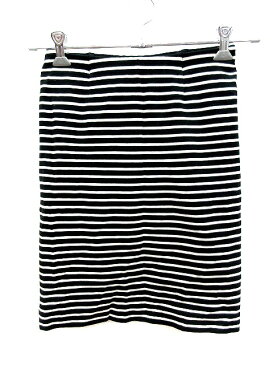 【中古】 ドゥーズィエムクラス DEUXIEME CLASSE SUPREME QUALITY CLOTHES スカート タイト ミニ ボーダー 36 黒 ブラック 白 ホワイト /AU レディース 【ベクトル 古着】 190509
