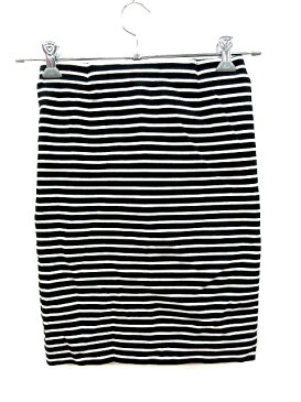 【中古】 ドゥーズィエムクラス DEUXIEME CLASSE SUPREME QUALITY CLOTHES スカート タイト ミニ ボーダー 36 黒 ブラック 白 ホワイト /AU レディース 【ベクトル 古着】 190509