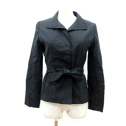 【中古】イネド INED ステンカラージャケット 総裏地 7 黒 ブラック /MN レディース 【ベクトル 古着】 220204
